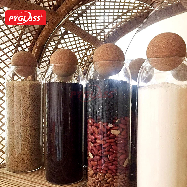 Glass Storage Jar with Cork Ball Lid