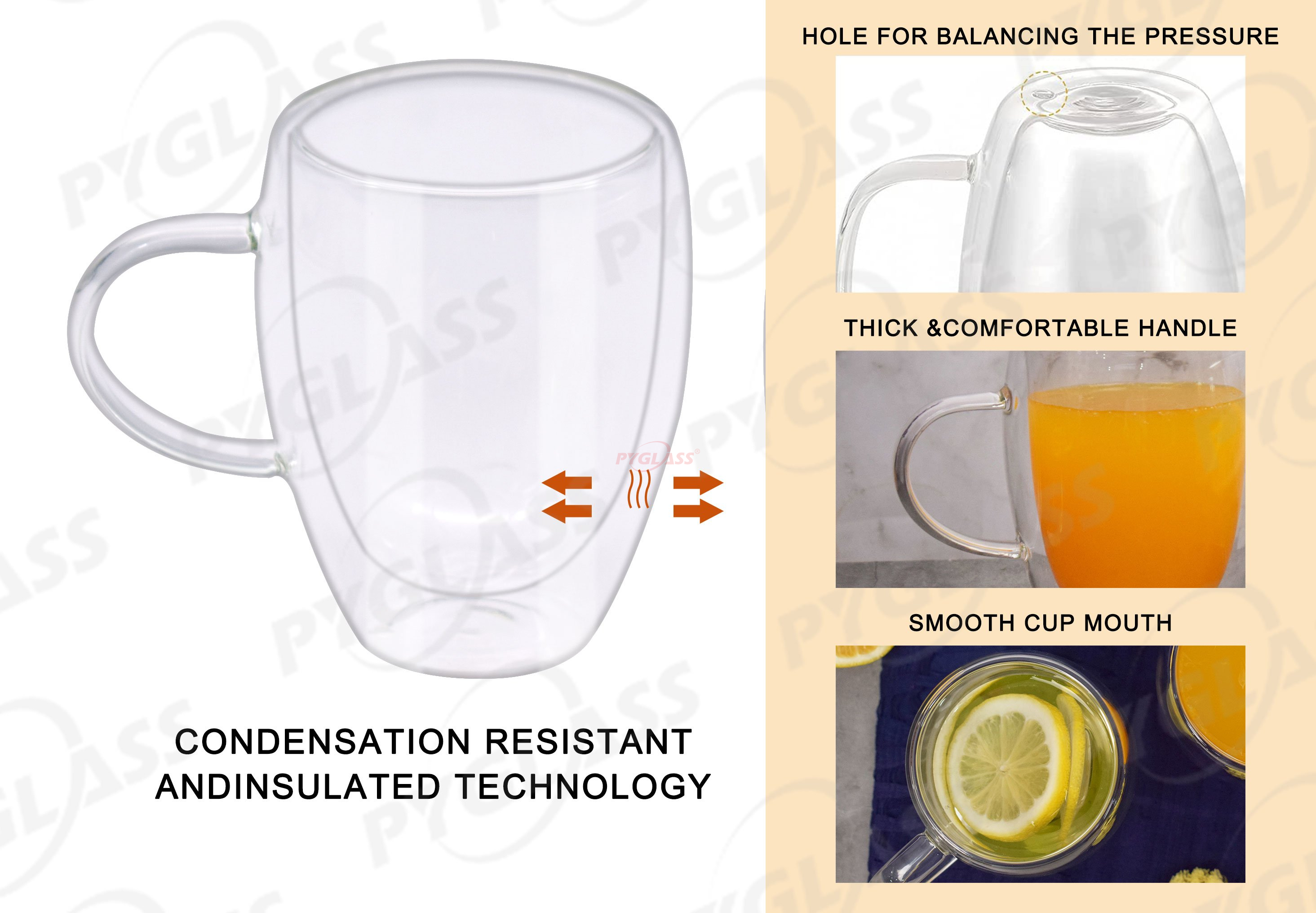 Clear Glass Double Wall Coffee Cups -Product Overviews