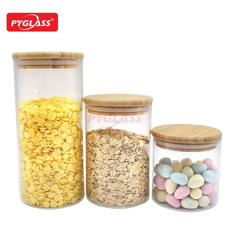 Glass Canister Set for Kitchen Counter